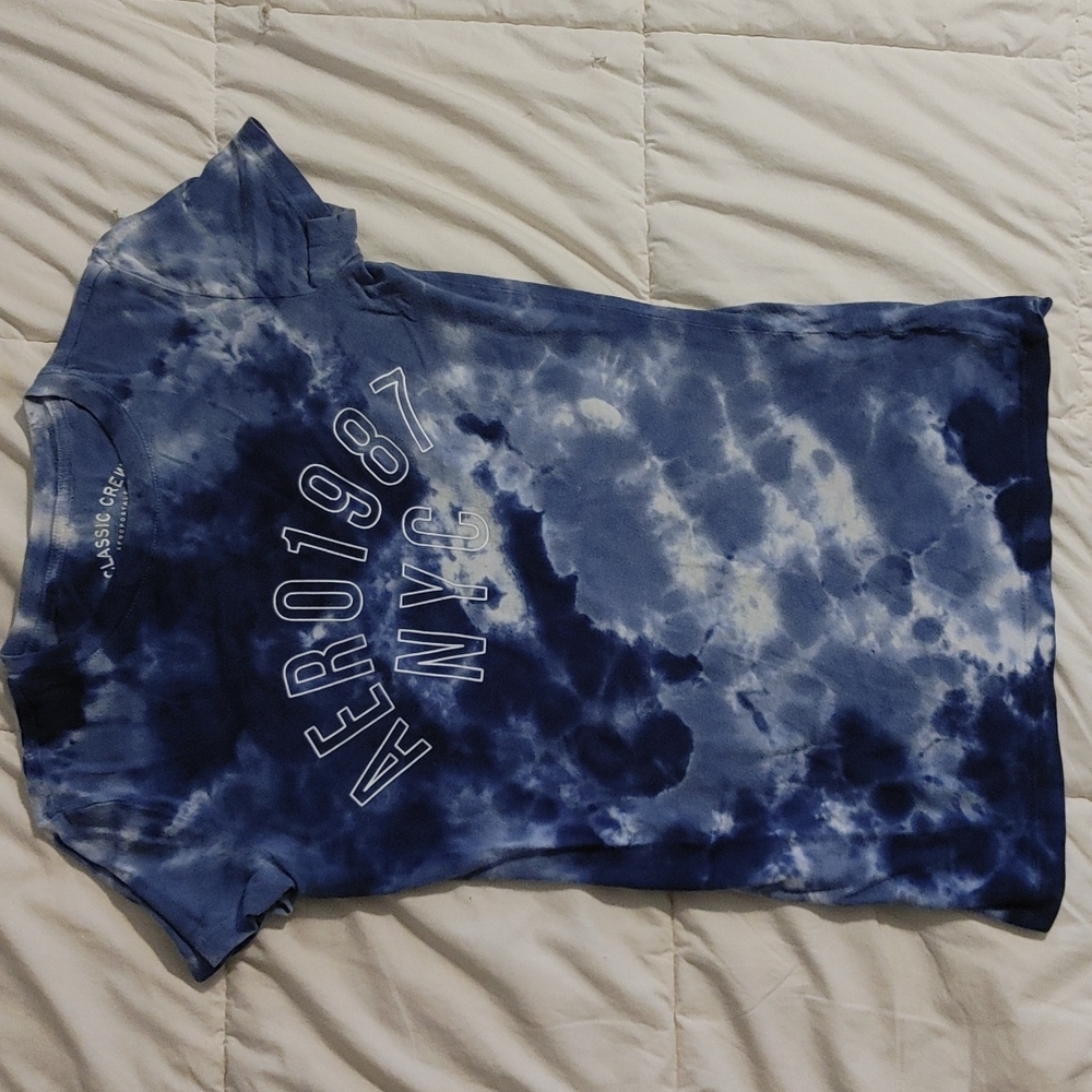 Aeropostale Classic Crew Tie-Dye Blue Tee